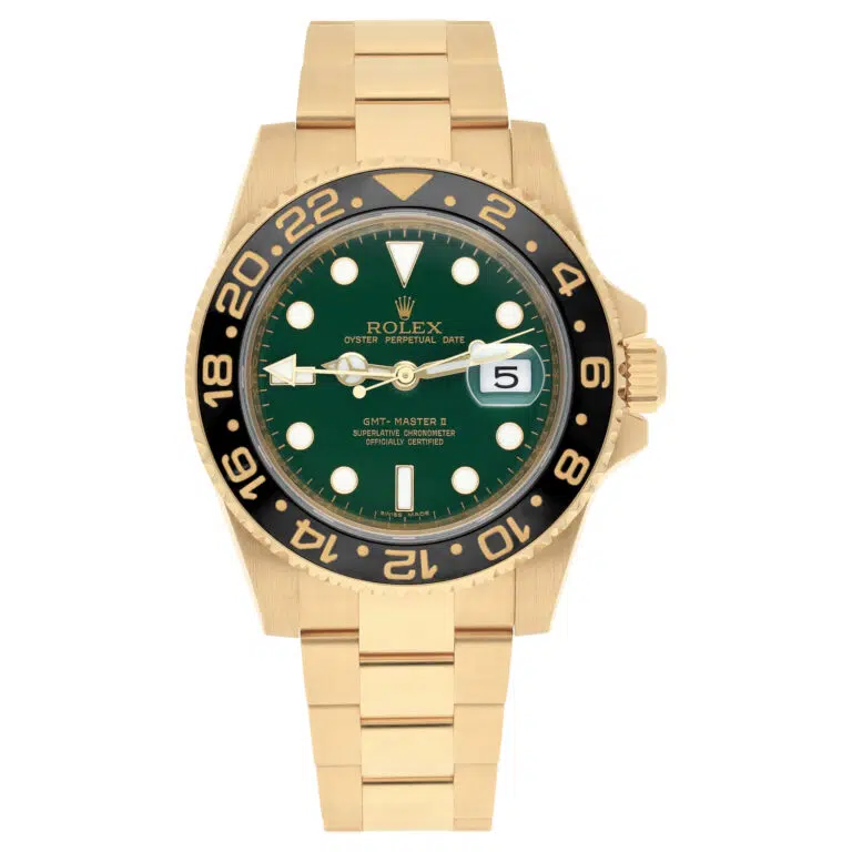 Rolex GMT-Master II 40mm 116718 Green Dial Oyster Bracelet Yellow Gold Watch