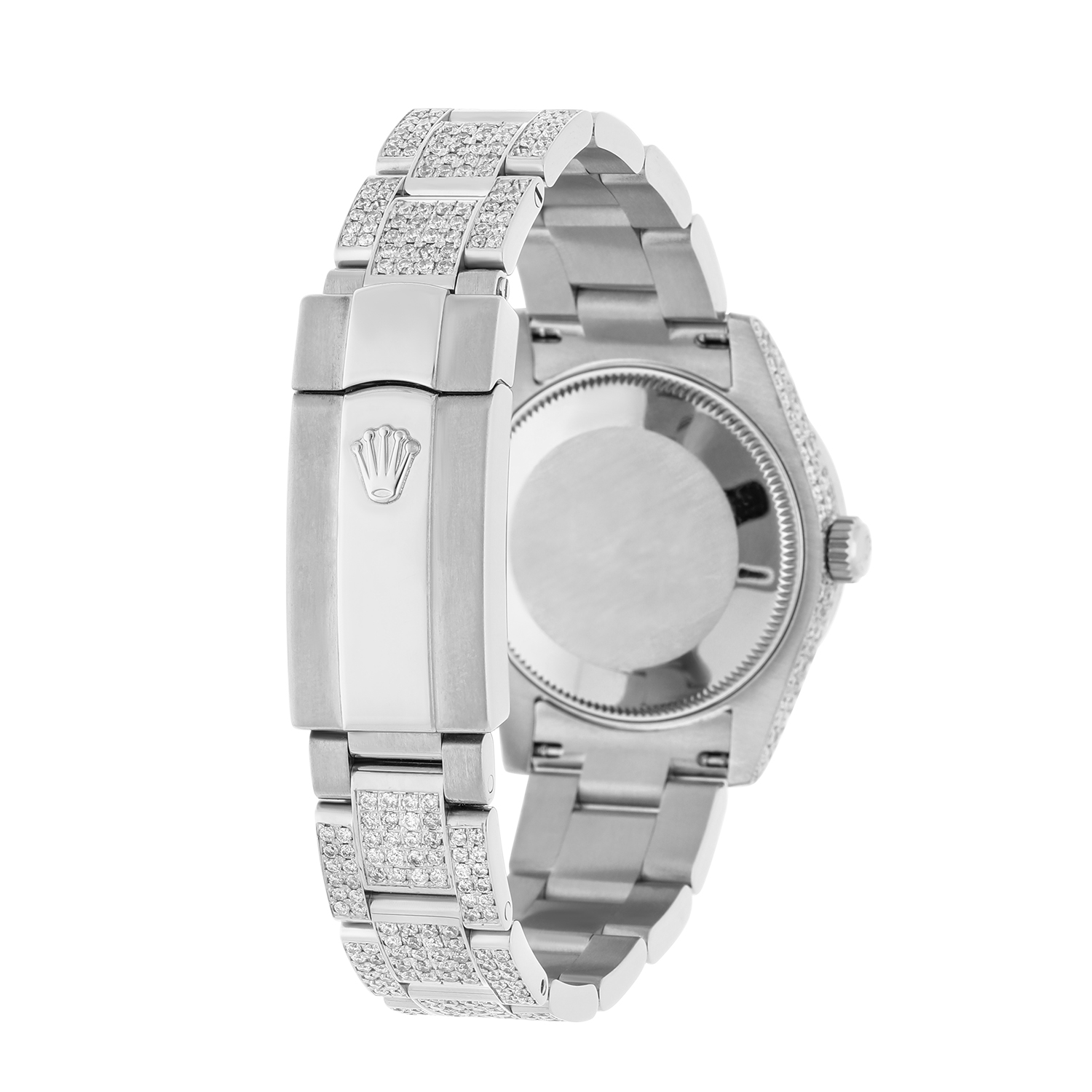 Rolex Datejust 31mm - 178240 Stainless Steel Pink Dial Fully Iced Out - Image 7