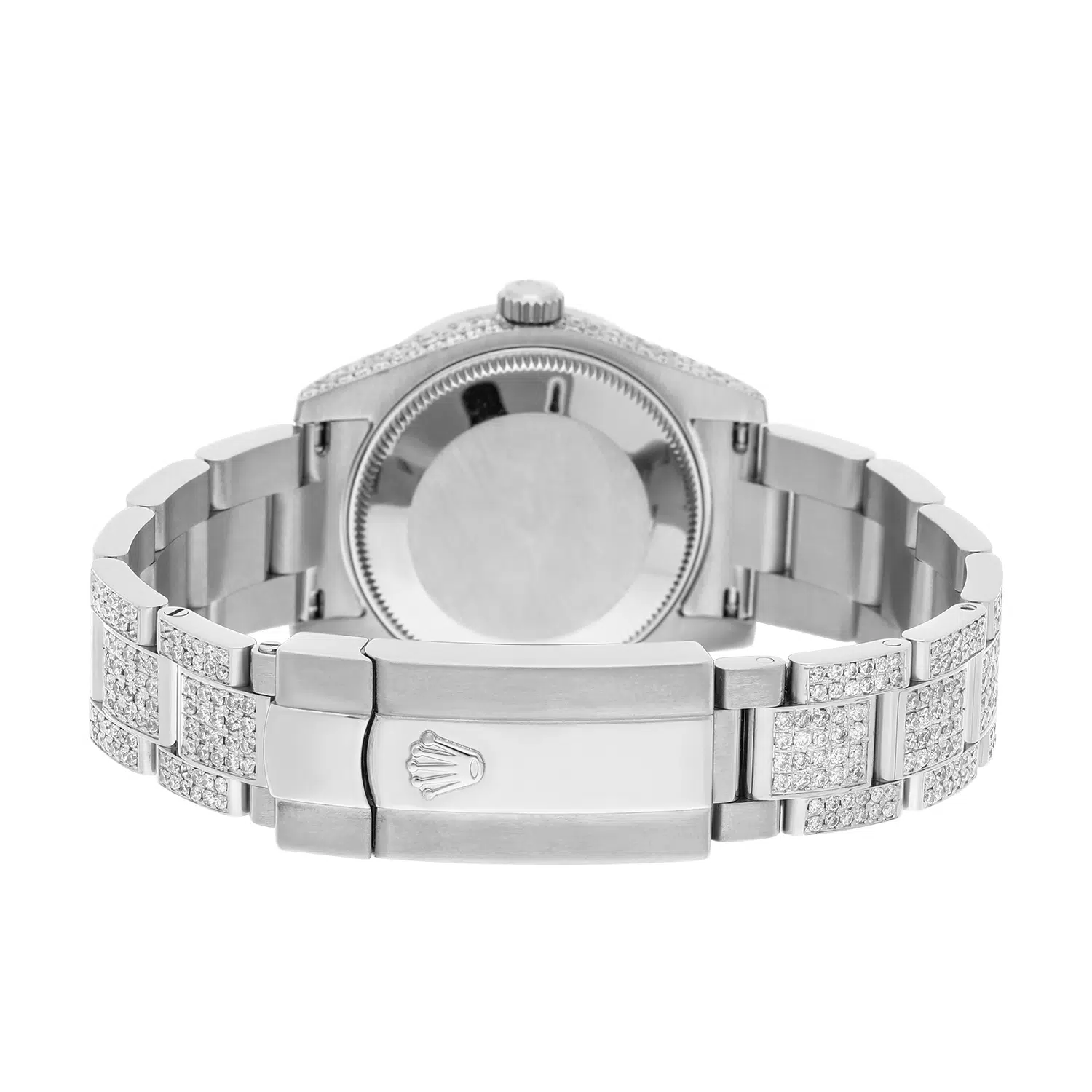 Rolex Datejust 31mm - 178240 Stainless Steel Pink Dial Fully Iced Out – image 8
