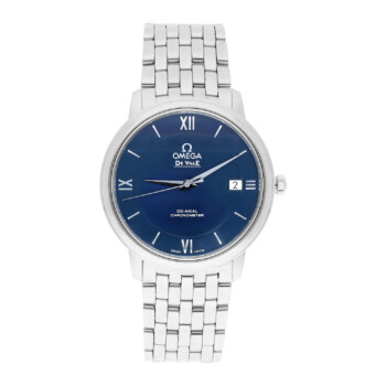 Omega De Ville Prestige 424.10.37.20.03.001 stainless steel watch, blue dial