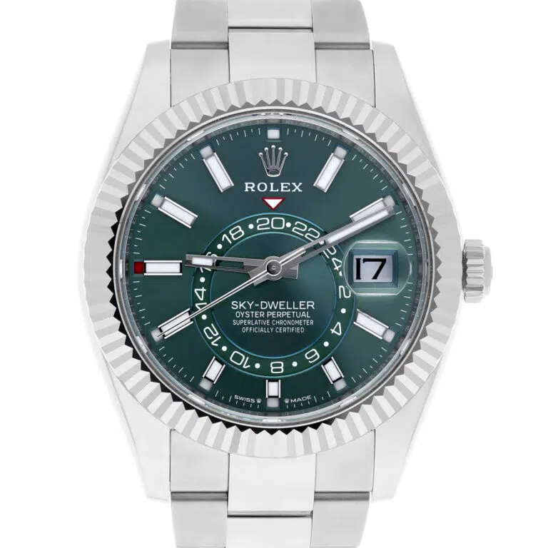 Rolex Sky-Dweller 336934 42mm Green Dial Fluted Stainless Steel Watch – image 2