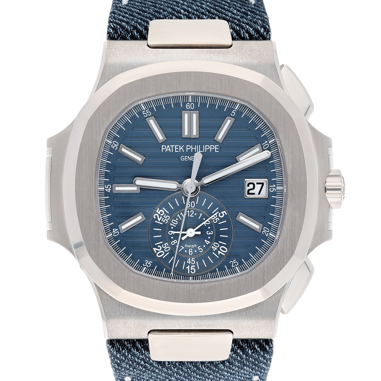 Patek Philippe Nautilus 5980/60G-001 Opaline blue-gray Dial White gold Watch