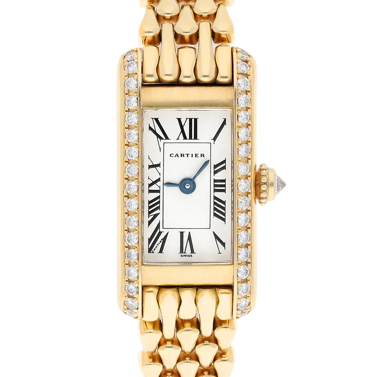 Cartier Tank WB3005K3 18K Yellow Gold Diamond Bezel Quartz Watch – image 2