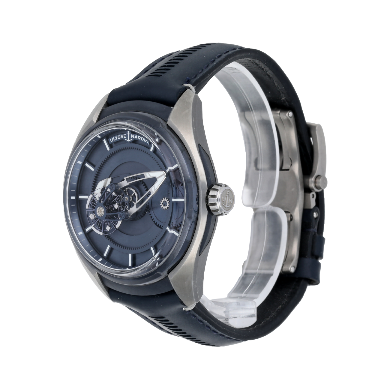 Ulysse Nardin 2303-270/03 Freak X Ti Blue Dial Lather Strap Watch