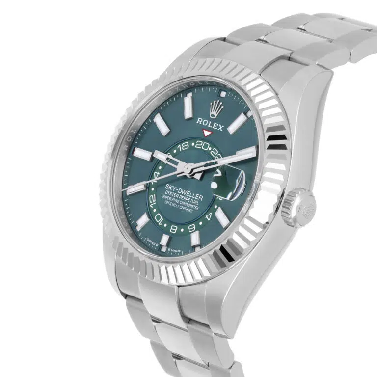 Rolex Sky-Dweller 336934 42mm Green Dial Fluted Stainless Steel Watch – image 3