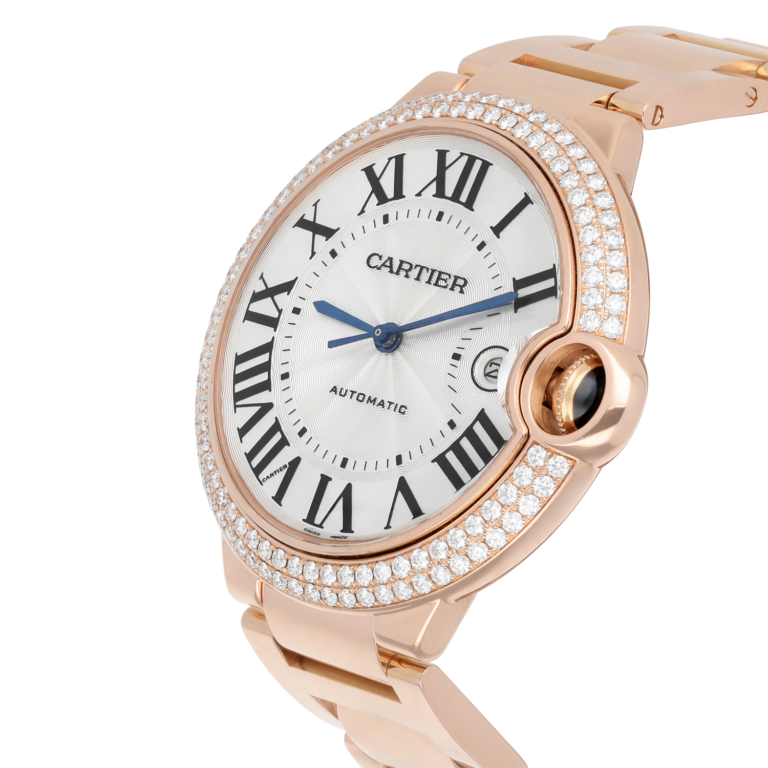 Cartier Ballon Bleu WE9008Z3 Rose Gold Silver Opaline Dial 42mm Watch - 2011 - Image 3