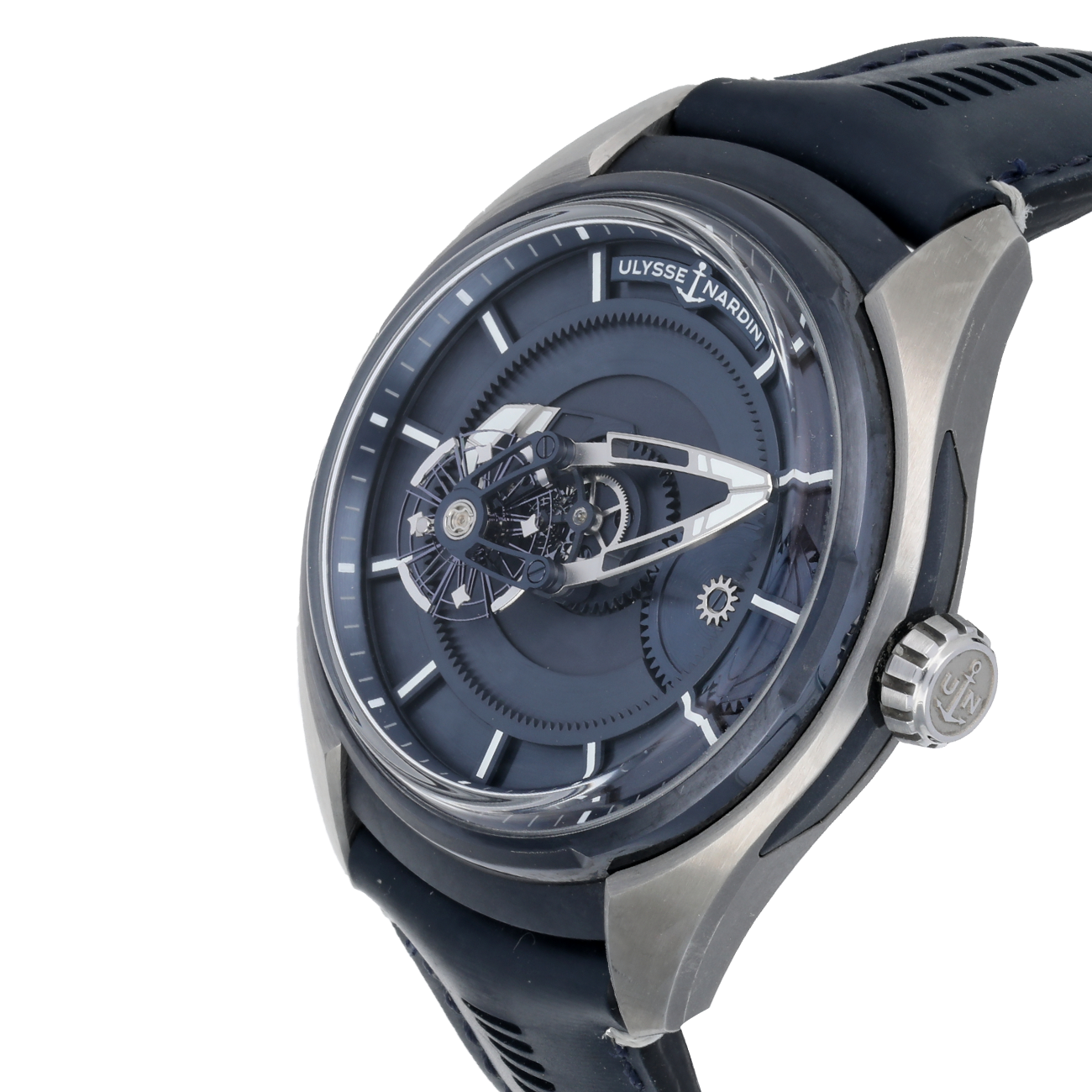 Ulysse Nardin 2303-270/03 Freak X Ti Blue Dial Lather Strap Watch