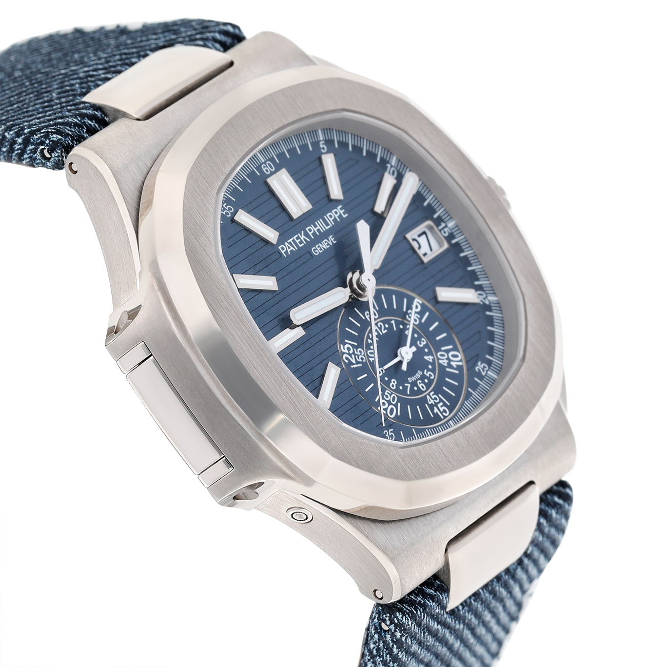 Patek Philippe Nautilus 5980/60G-001 Opaline blue-gray Dial White gold Watch