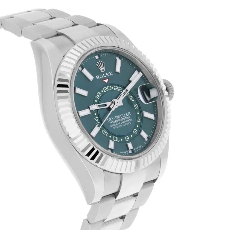Rolex Sky-Dweller 336934 42mm Green Dial Fluted Stainless Steel Watch – image 5