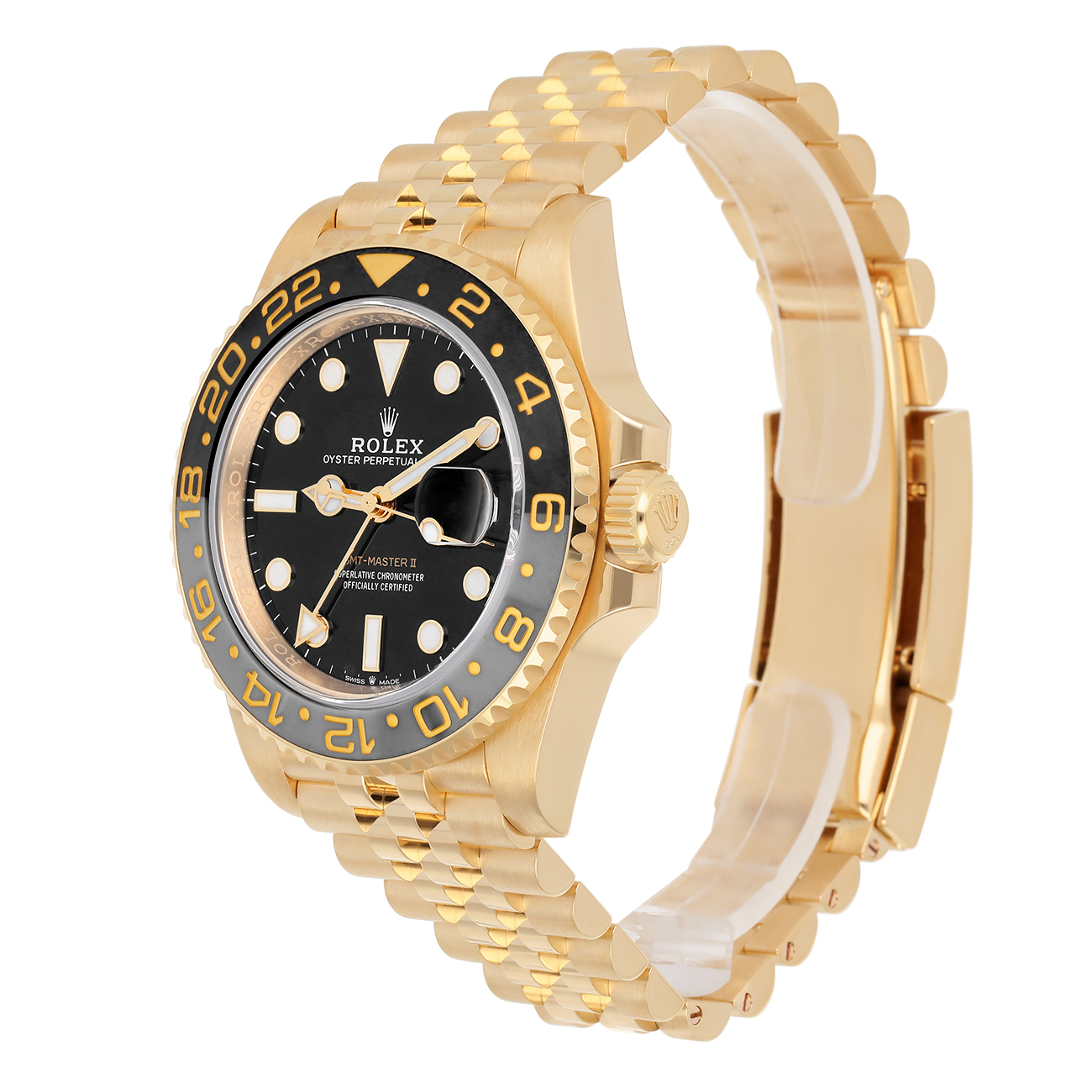 Rolex GMT-Master 40mm Jubilee 126718GRNR-0001 Yellow Gold Watch Black Dial 2025
