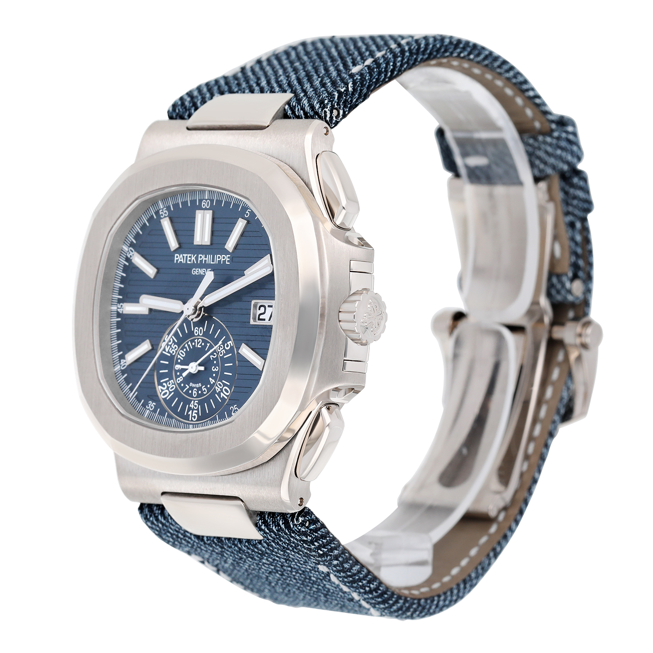 Patek Philippe Nautilus 5980/60G-001 Opaline blue-gray Dial White gold Watch