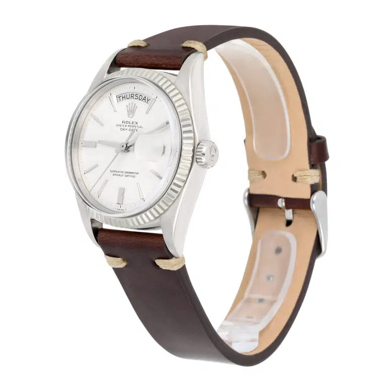 Rolex Day-Date 1803 36mm white gold, fluted bezel, silver dial - view 4