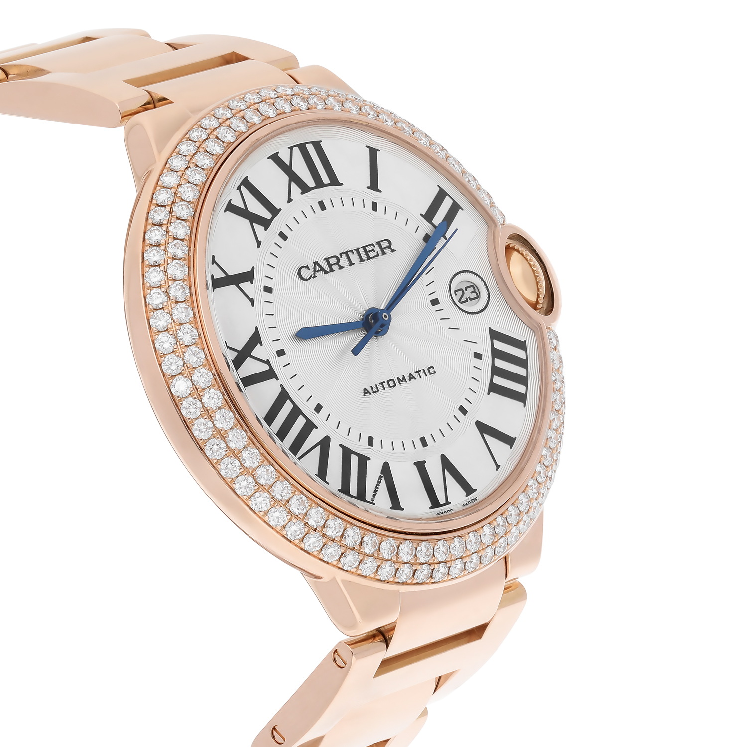 Cartier Ballon Bleu WE9008Z3 Rose Gold Silver Opaline Dial 42mm Watch - 2011 - Image 5