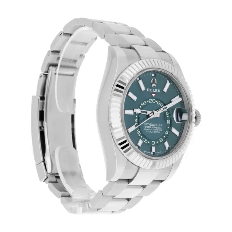 Rolex Sky-Dweller 336934 42mm Green Dial Fluted Stainless Steel Watch – image 6