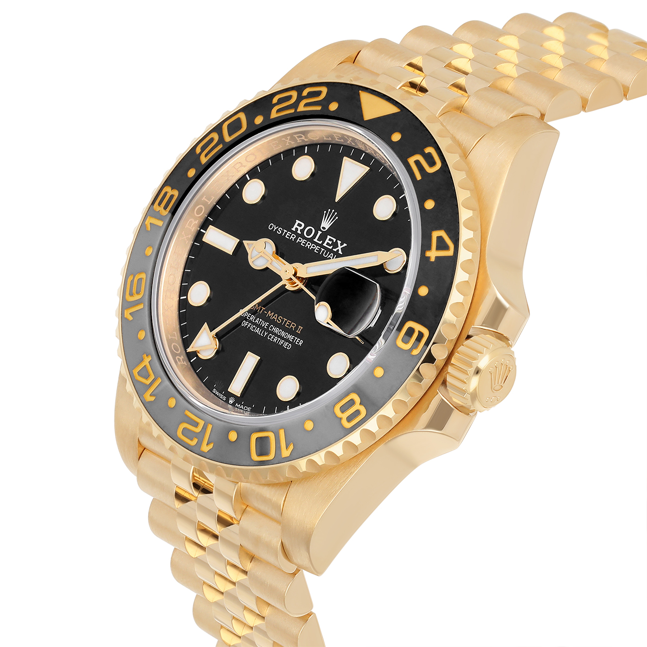Rolex GMT-Master 40mm Jubilee 126718GRNR-0001 Yellow Gold Watch Black Dial 2025