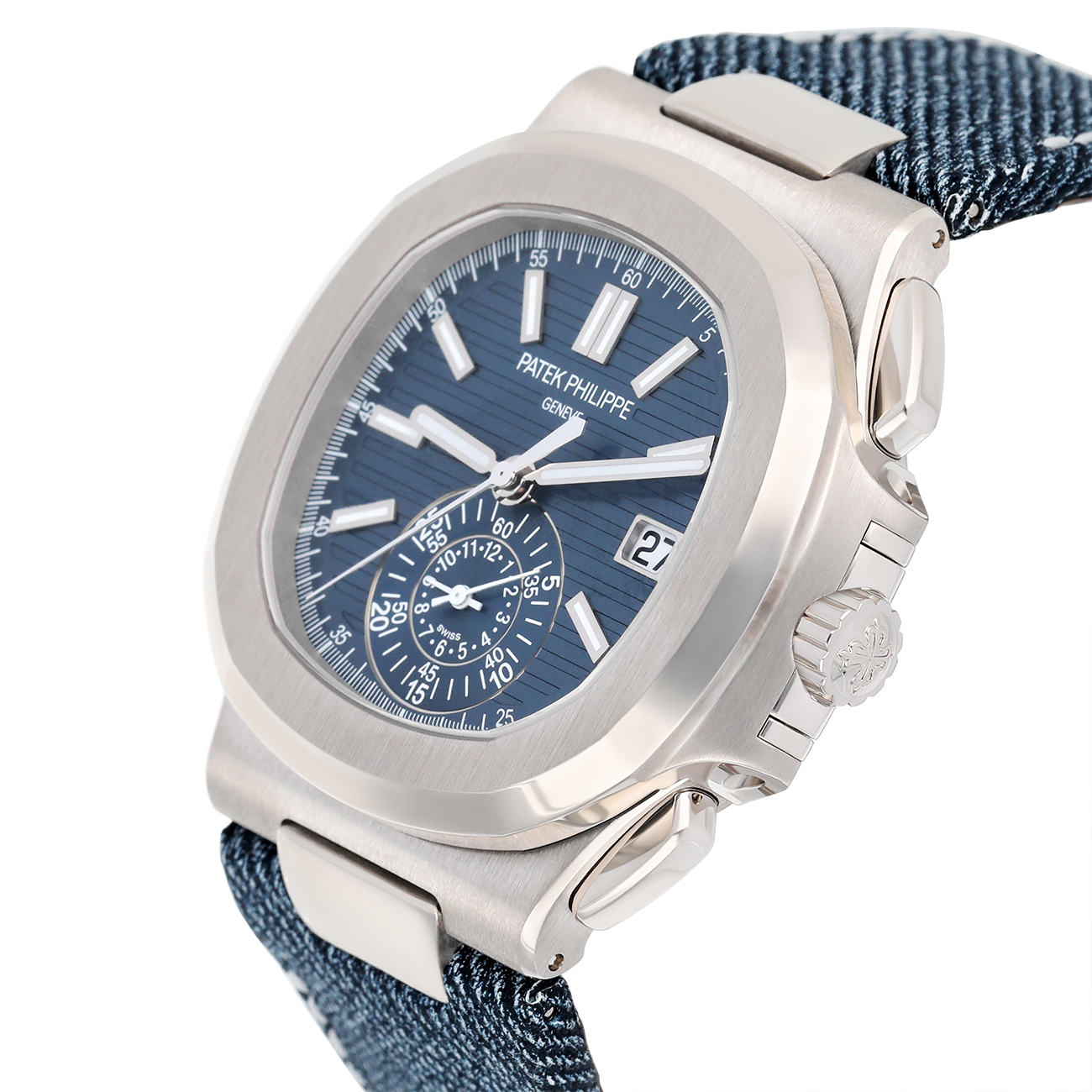 Patek Philippe Nautilus 5980/60G-001 Opaline blue-gray Dial White gold Watch