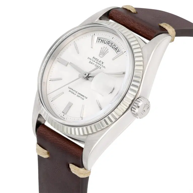 Rolex Day-Date 1803 36mm white gold, fluted bezel, silver dial - view 3