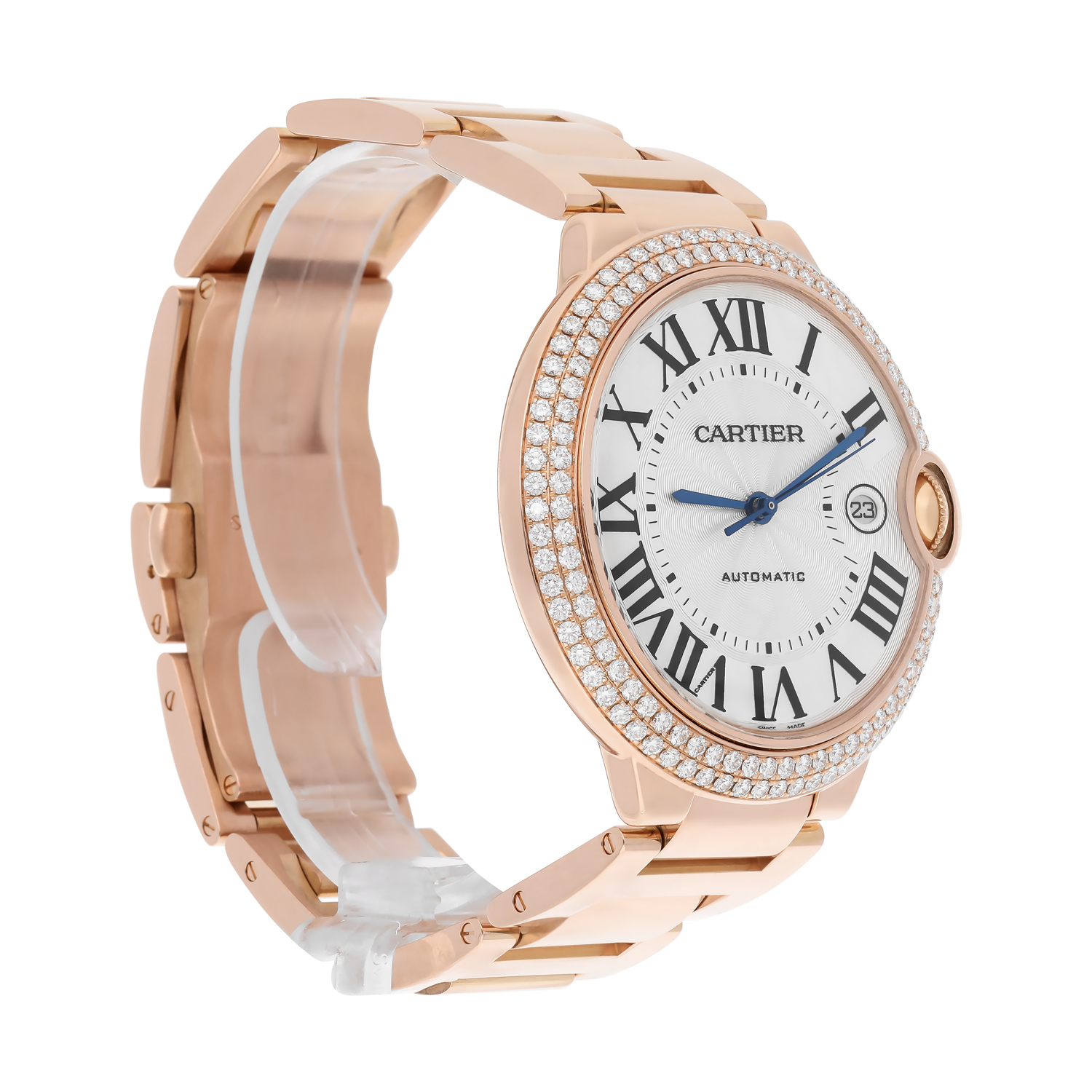 Cartier Ballon Bleu WE9008Z3 Rose Gold Silver Opaline Dial 42mm Watch - 2011 - Image 6