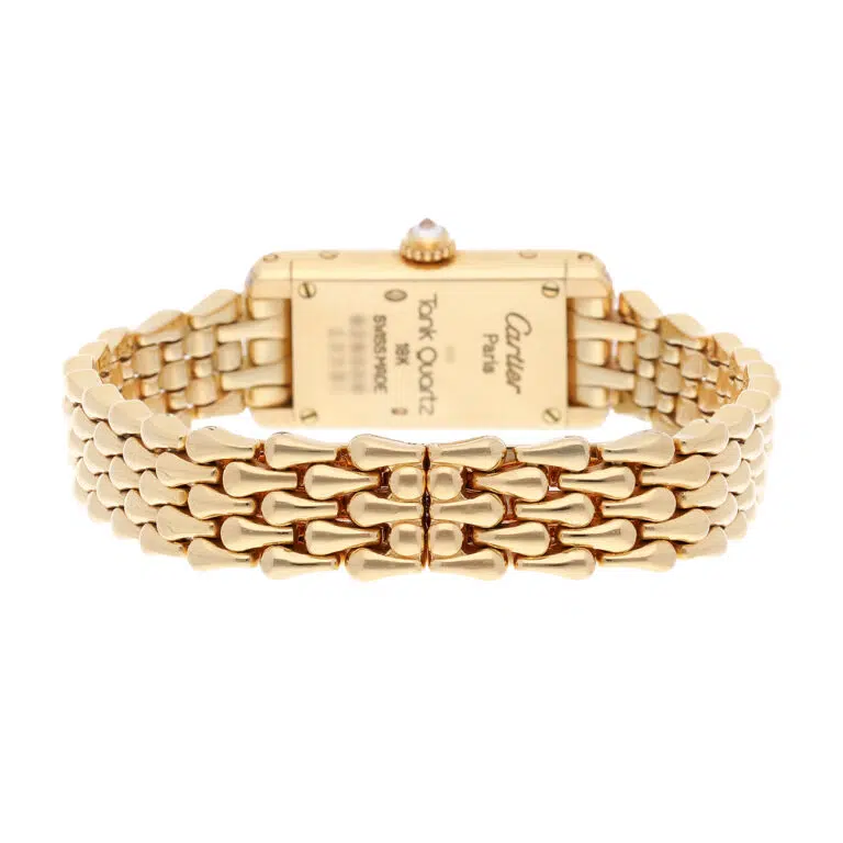 Cartier Tank WB3005K3 18K Yellow Gold Diamond Bezel Quartz Watch – image 7