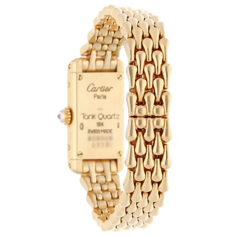 Cartier Tank WB3005K3 18K Yellow Gold Diamond Bezel Quartz Watch – image 8
