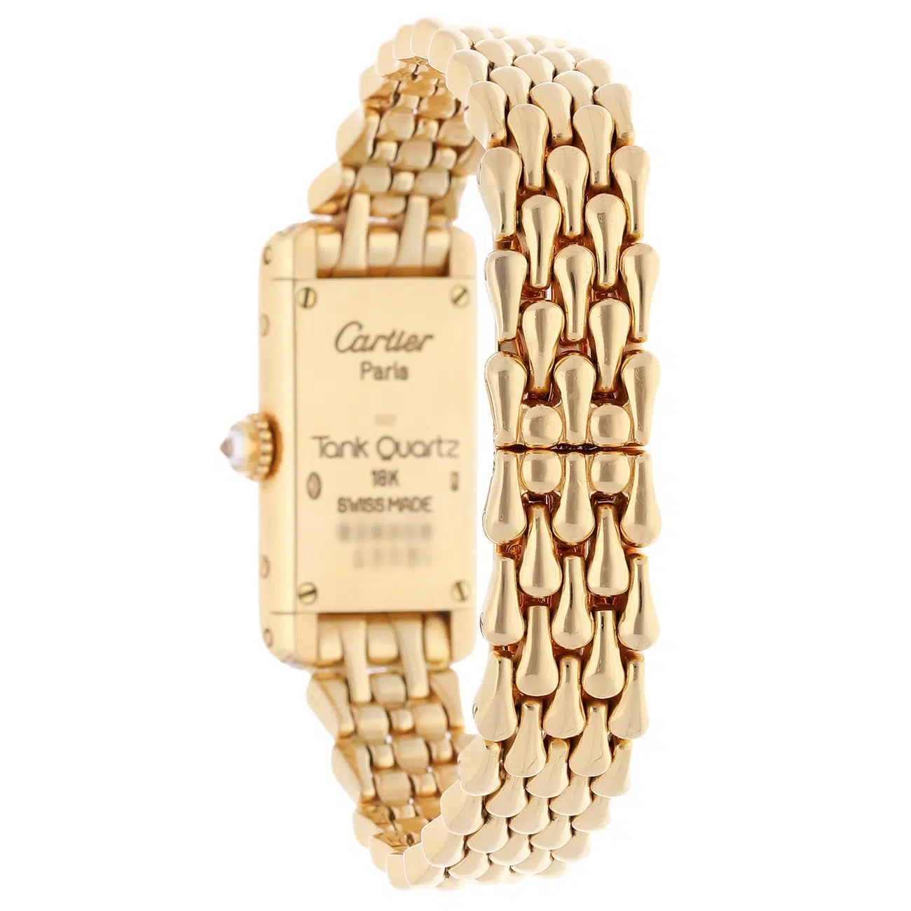Cartier Tank WB3005K3 18K Yellow Gold Diamond Bezel Quartz Watch – image 8