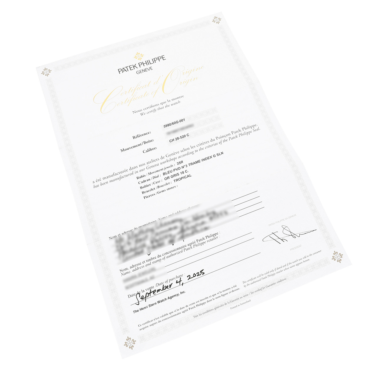 Patek Philippe Nautilus 5980/60G-001 Opaline blue-gray Dial White gold Watch