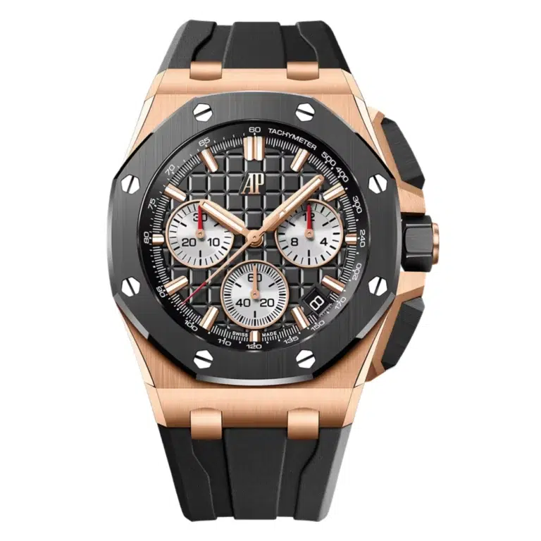Audemars Piguet Royal Oak Offshore 26420RO 43mm chronograph, black dial, rubber strap