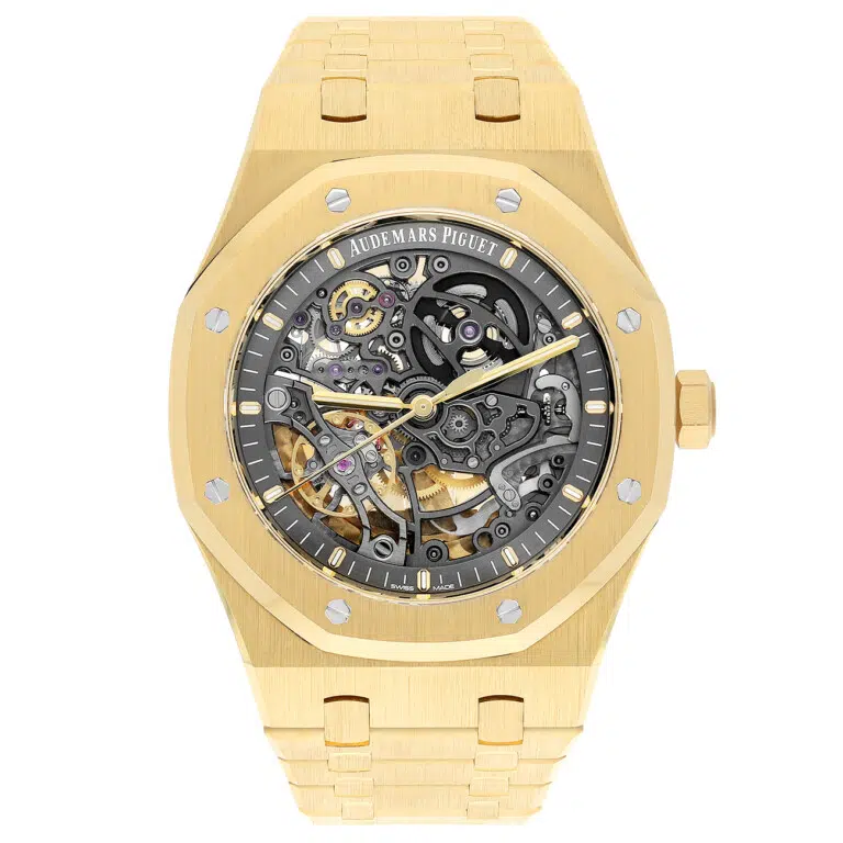 Audemars Piguet Royal Oak 15407BA.OO.1220BA.01 Double Skeletonized Balance Wheel Yellow Gold Watch