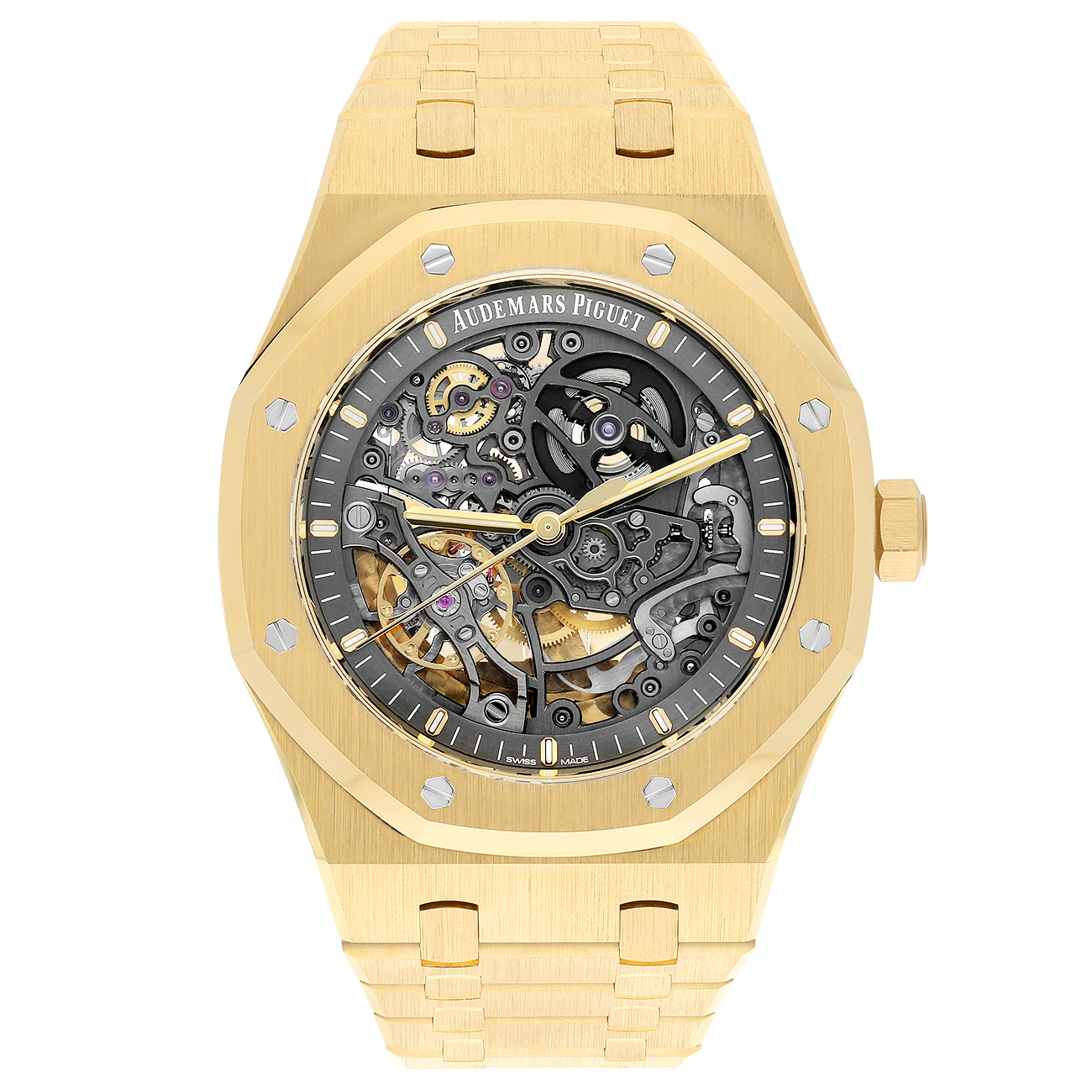 Audemars Piguet Royal Oak 15407BA.OO.1220BA.01 Double Skeletonized Balance Wheel Yellow Gold Watch