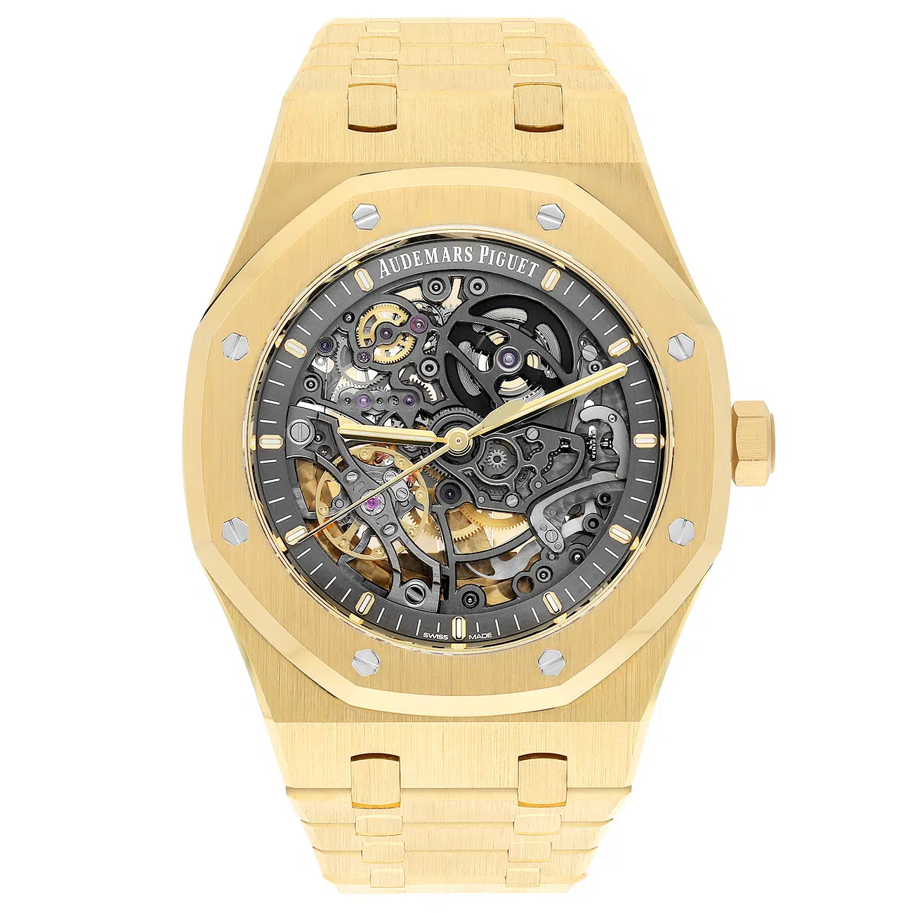 Audemars Piguet Royal Oak 15407BA.OO.1220BA.01 Double Skeletonized Balance Wheel Yellow Gold Watch