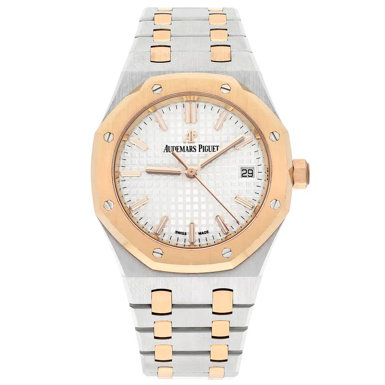 Audemars Piguet Royal Oak 77350SR.OO.1261SR.01 34mm Rose Gold/Stainless Steel Silver Dial Watch - 2021