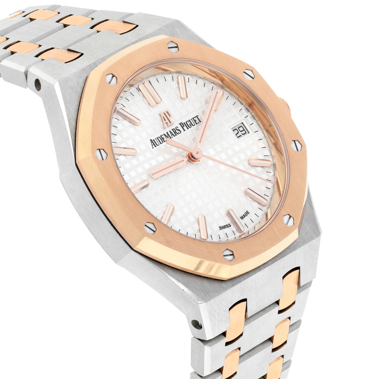 Audemars Piguet Royal Oak 77350SR.OO.1261SR.01 34mm Rose Gold/Stainless Steel Silver Dial Watch - 2021