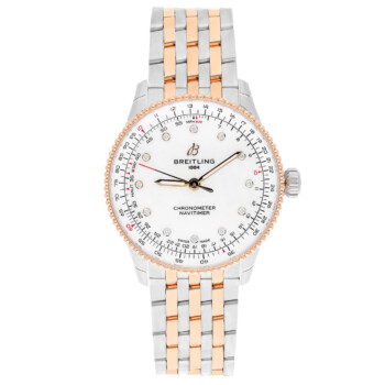Breitling Navitimer U17327211A1U1 36mm White MOP Diamond Dial Stainless Steel & Rose Gold Watch