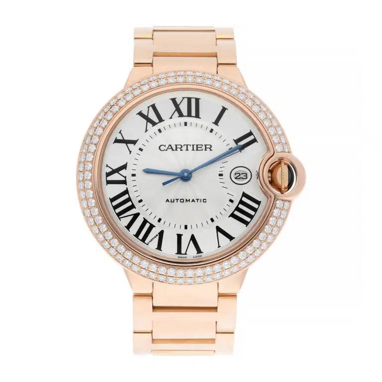 Cartier Ballon Bleu WE9008Z3 Rose Gold Silver Opaline Dial 42mm Watch - 2011
