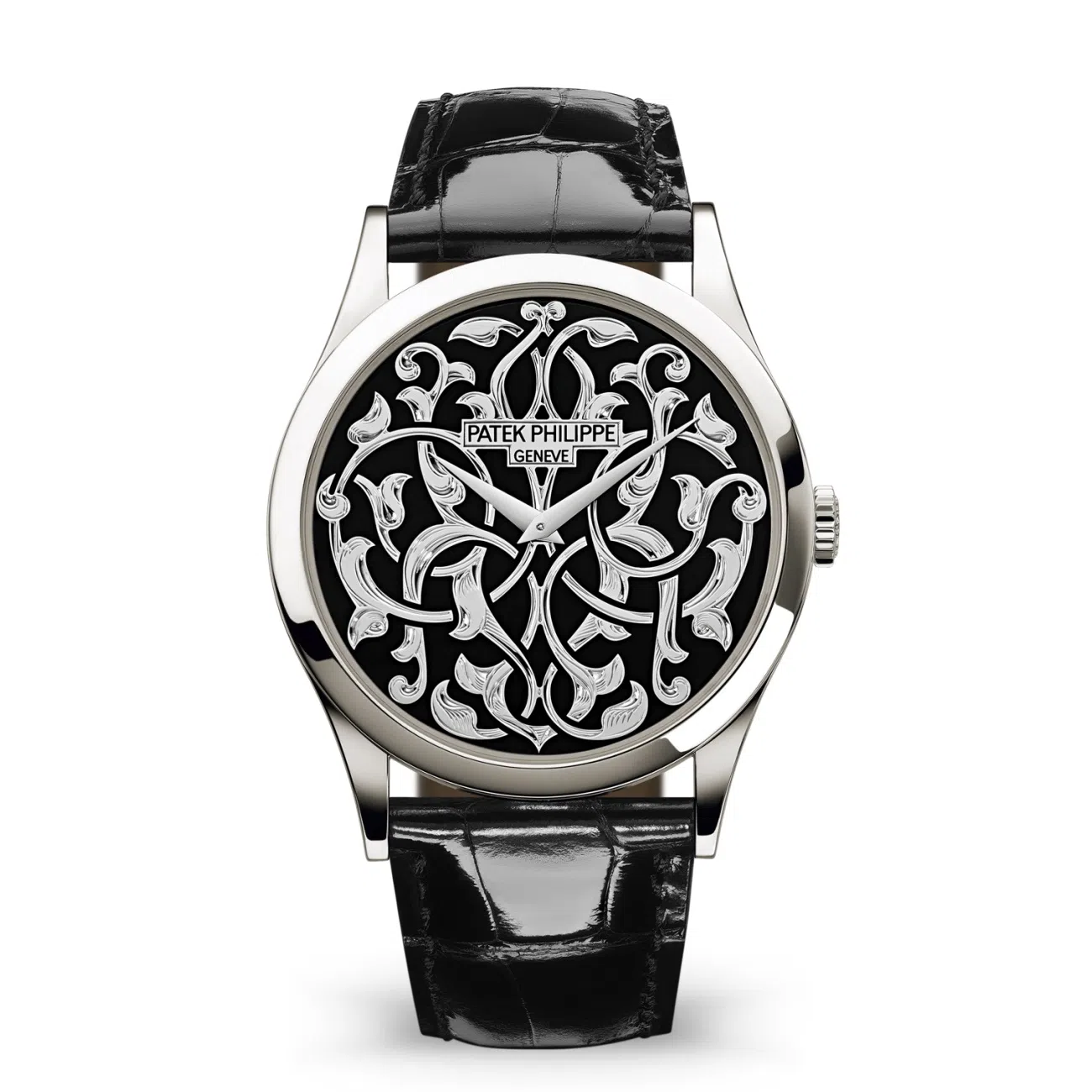 Patek Philippe Calatrava 5088/100P-001 Platinum With Black Leather Watch