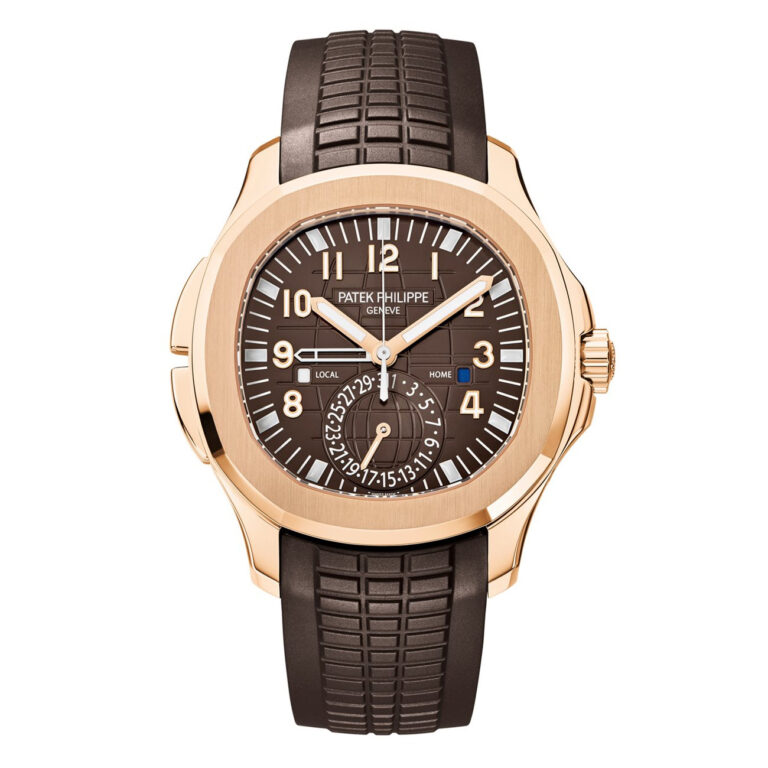 Patek Philippe Aquanaut 5164R-001 rose gold watch, brown embossed dial