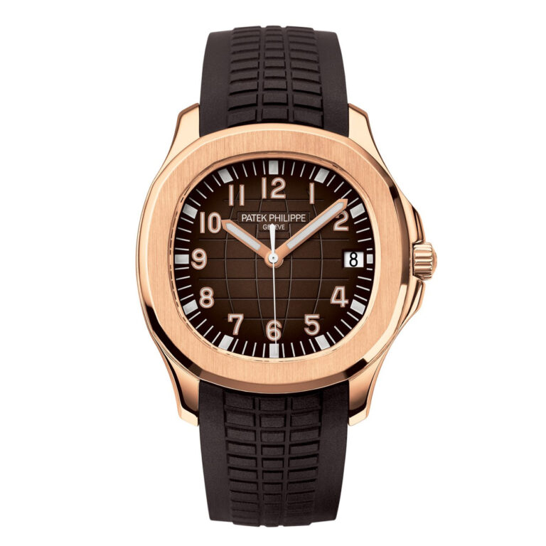 Patek Philippe Aquanaut 5167R-001 rose gold watch, brown embossed dial