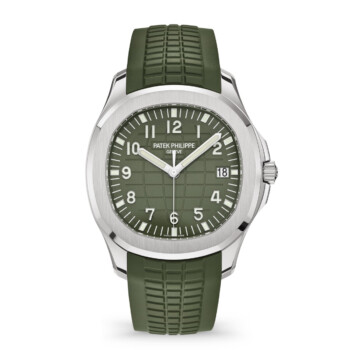 Patek Philippe Aquanaut 5168G-010 Khaki green embossed Dial White Gold Watch – 2023