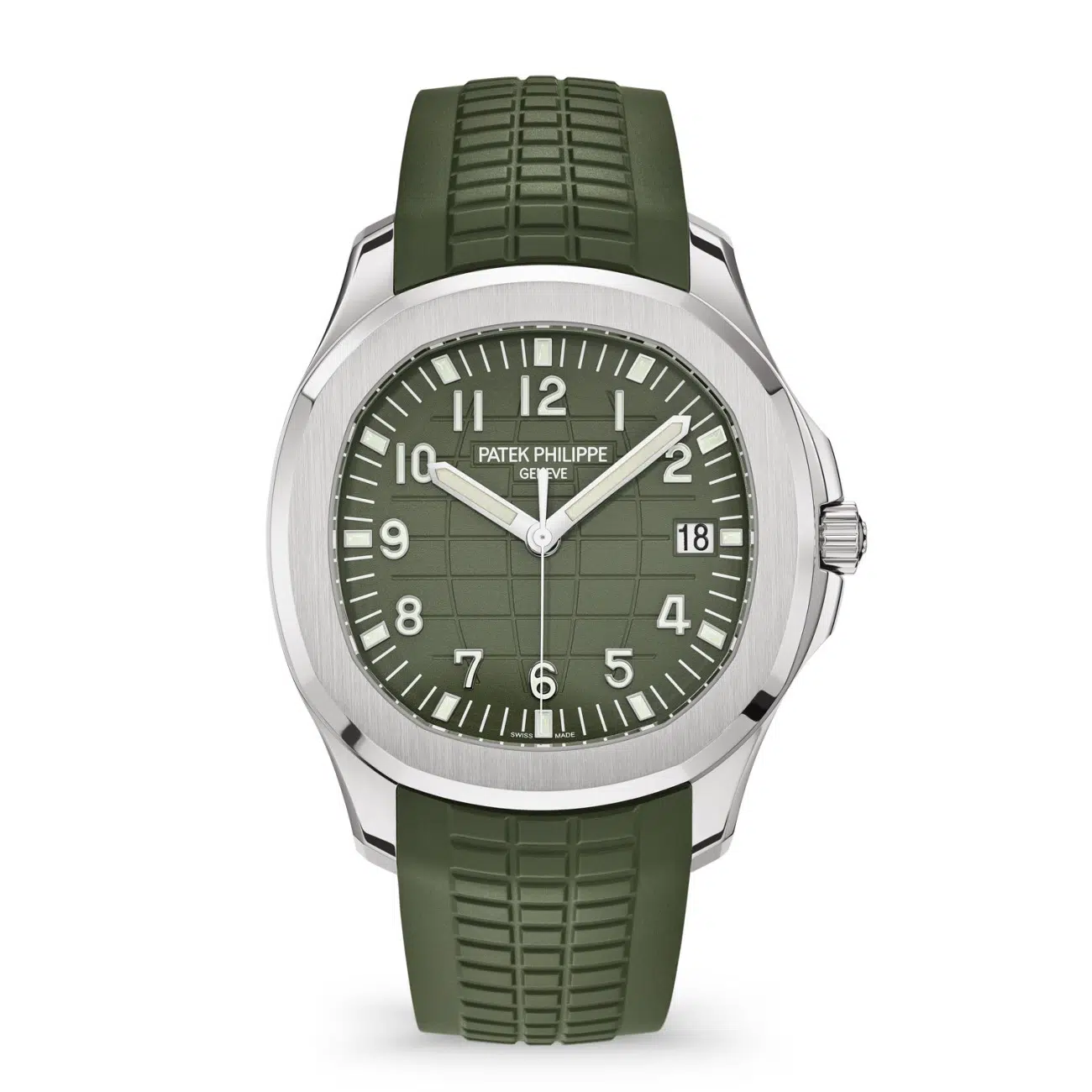 Patek Philippe Aquanaut 5168G-010 Khaki green embossed Dial White Gold Watch - 2023