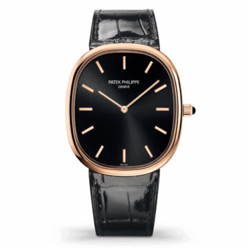 Patek Philippe Golden Ellipse 5738R-001 Black Dial Rose Gold Watch