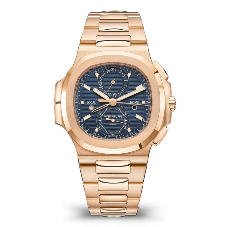 Patek Philippe Nautilus 5990/1R-001 rose gold chronograph watch, blue dial