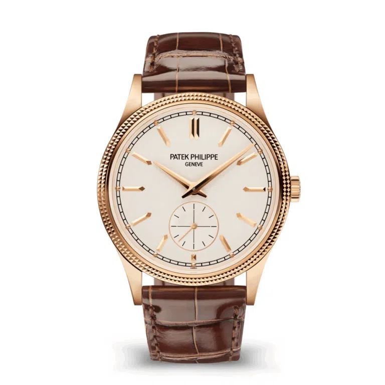 Patek Philippe Calatrava 6119R-001 Silvery Grained Dial Rose Gold Watch
