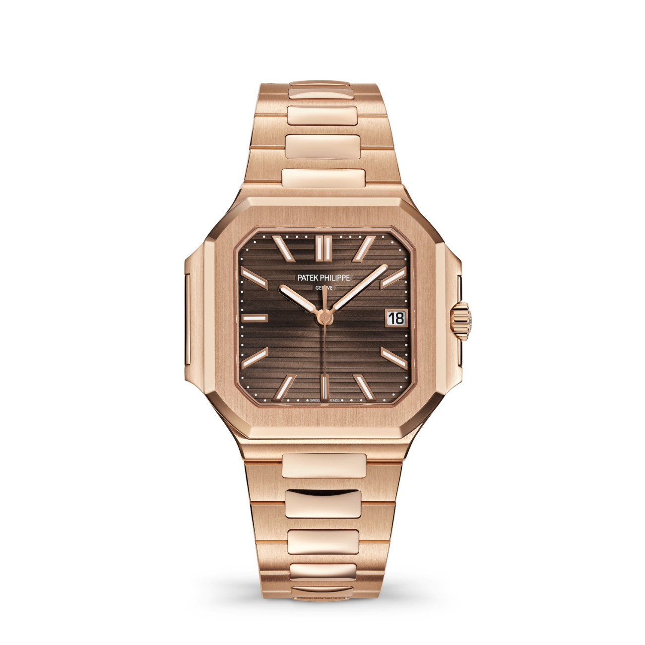 Patek Philippe Cubitus 7128/1R-001 Sunburst Brown Dial Rose Gold Watch