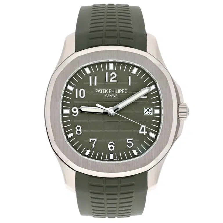 Patek Philippe Aquanaut 5168G-010 Khaki green embossed Dial White Gold Watch – image 2