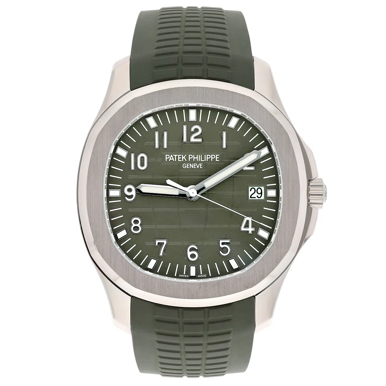 Patek Philippe Aquanaut 5168G-010 Khaki green embossed Dial White Gold Watch – image 2
