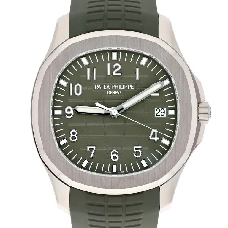 Patek Philippe Aquanaut 5168G-010 Khaki green embossed Dial White Gold Watch – image 3