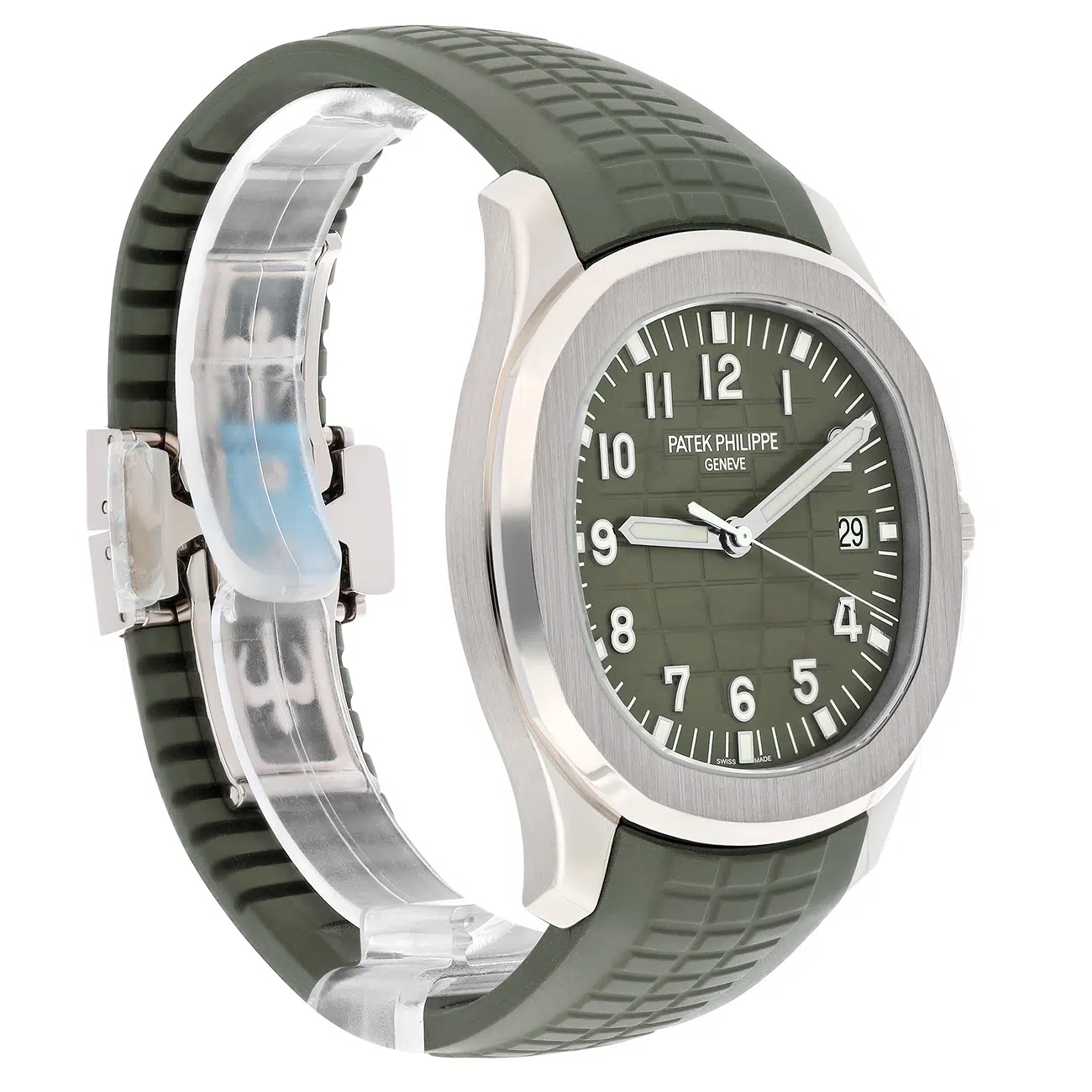 Patek Philippe Aquanaut 5168G-010 Khaki green embossed Dial White Gold Watch – image 4
