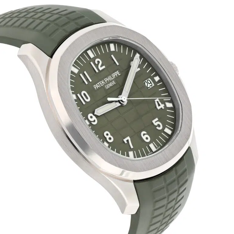 Patek Philippe Aquanaut 5168G-010 Khaki green embossed Dial White Gold Watch – image 5