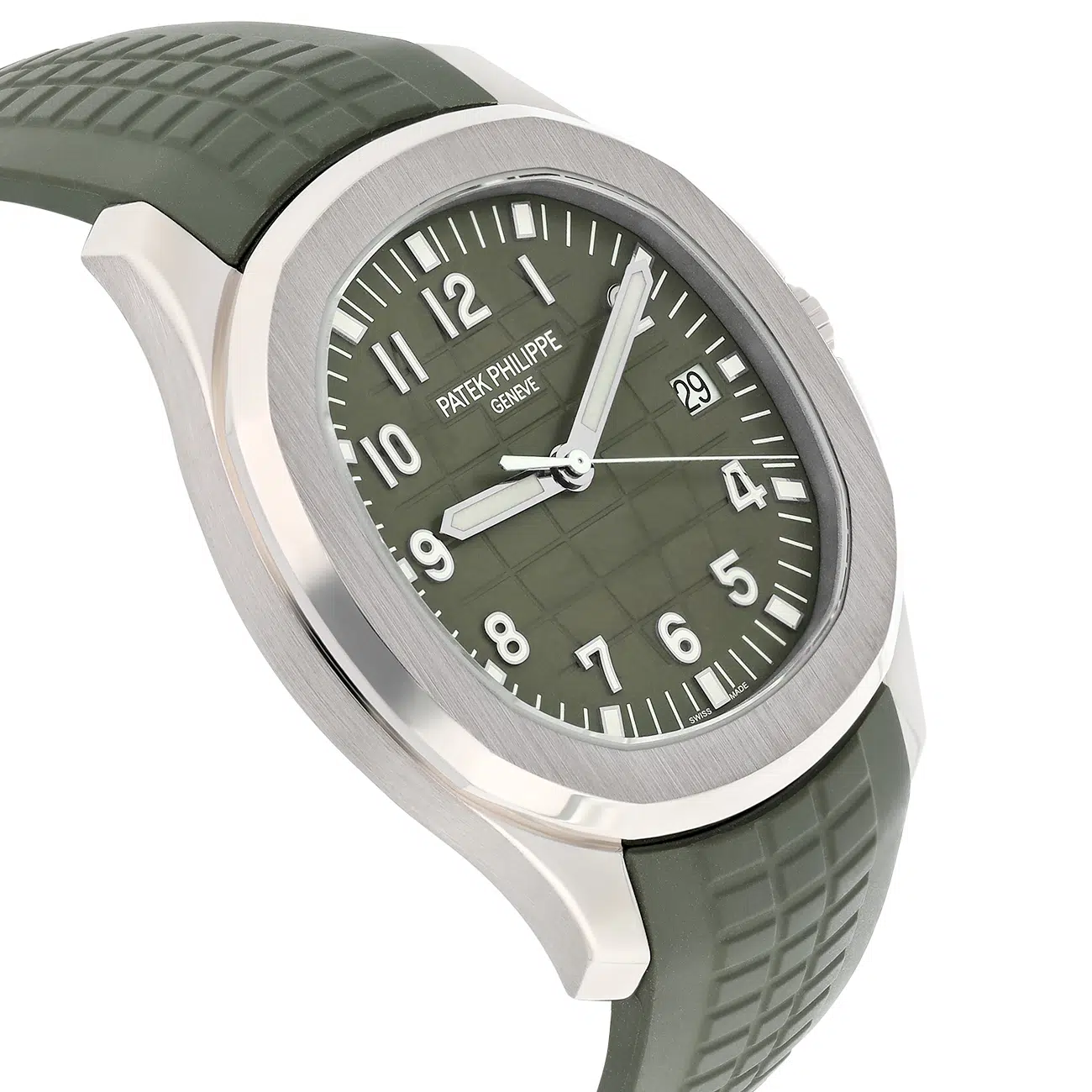 Patek Philippe Aquanaut 5168G-010 Khaki green embossed Dial White Gold Watch – image 5