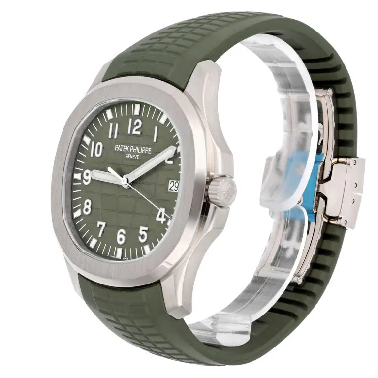 Patek Philippe Aquanaut 5168G-010 Khaki green embossed Dial White Gold Watch – image 6